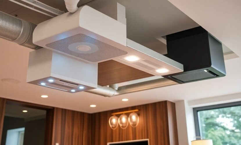 Système de ventilation moderne dans un intérieur élégant.