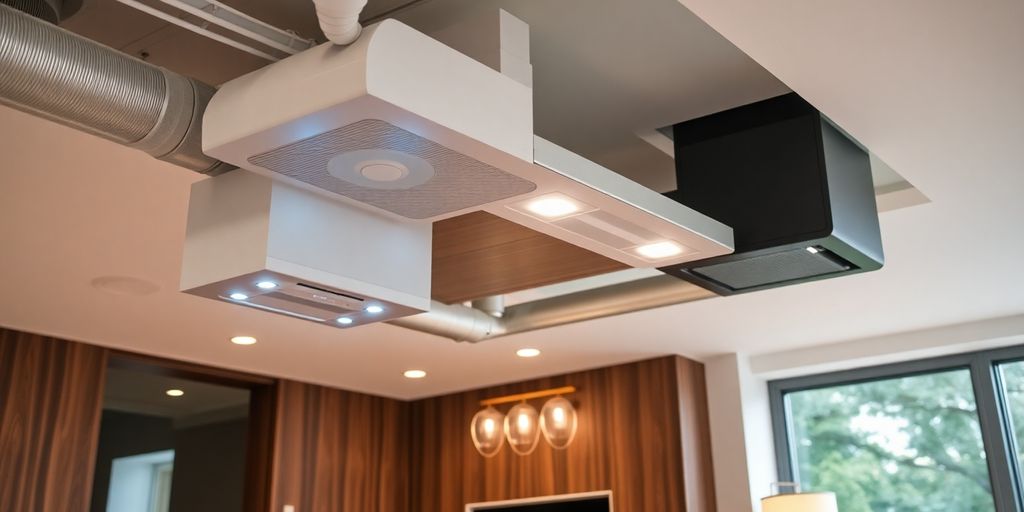 Système de ventilation moderne dans un intérieur élégant.