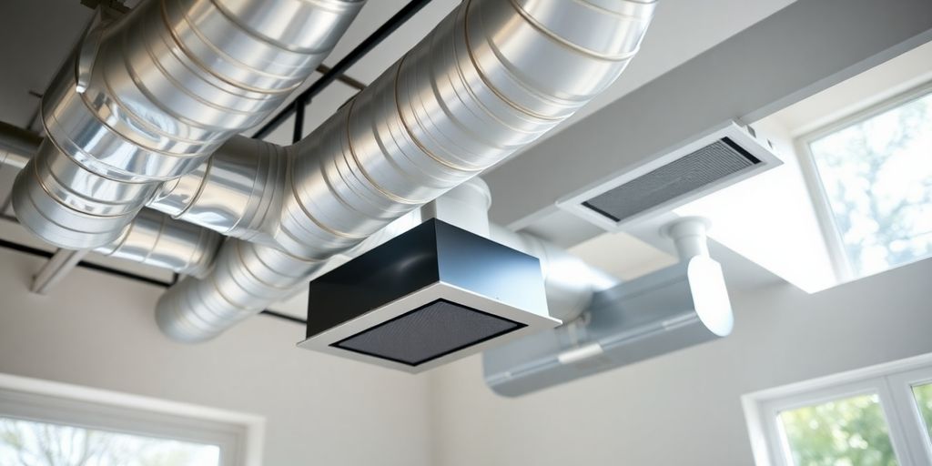 Installation moderne de VMC dans une maison rénovée.