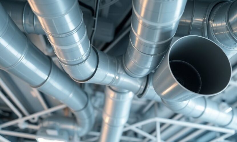 Conduits VMC, flux d'air, ventilation maison