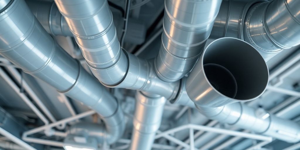 Conduits VMC, flux d'air, ventilation maison