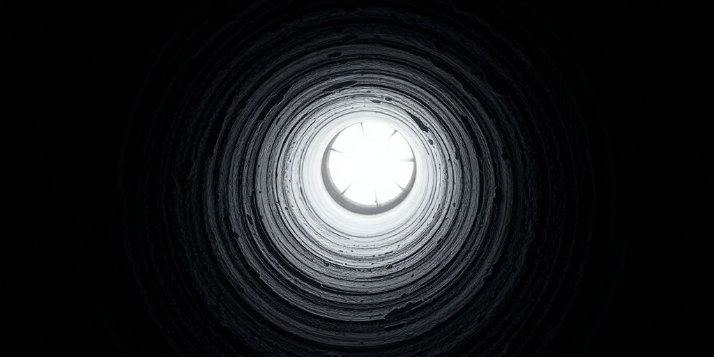 Intérieur sombre de gaine de ventilation encrassée