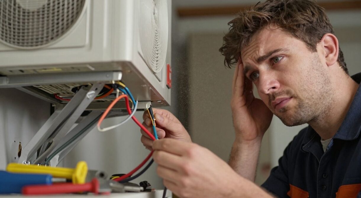 Installation VMC : outils et fils emmêlés