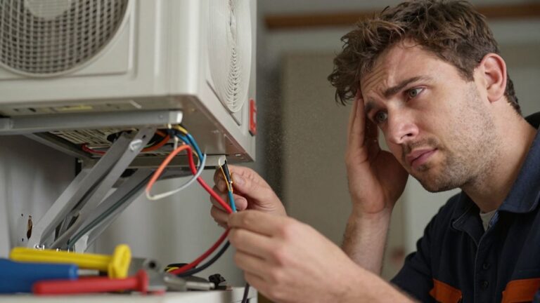 Installation VMC : outils et fils emmêlés